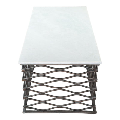 Mesa de Centro para Lounge - ZUO DUCHESS - Varios Colores - Cubierta de Mármol Natural y Estructura de Aluminio Chapado