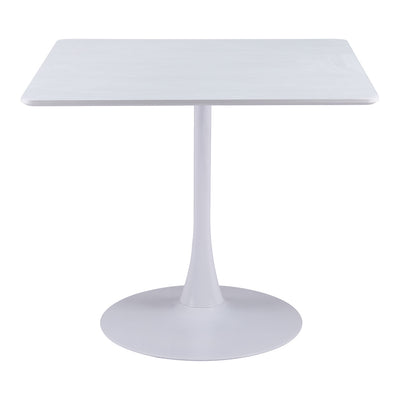 Mesa de Comedor para Salón de Eventos - ZUO MOLLY - Blanco - Cubierta de MDF Símil Madera y Estructura de Acero con Recubrimiento en Polvo