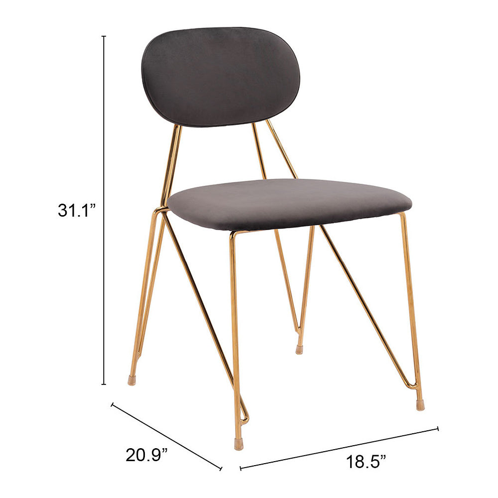 Silla Comercial para Restaurante - ZUO GEORGES - Varios Colores - Asiento y Respaldo Tapizados en Tela Tipo Terciopelo
