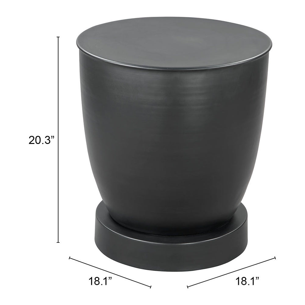 Mesa Auxiliar para Habitación de Hotel - ZUO BAKU - Negro - Estructura y Cubierta en Hierro con Recubrimiento en Polvo