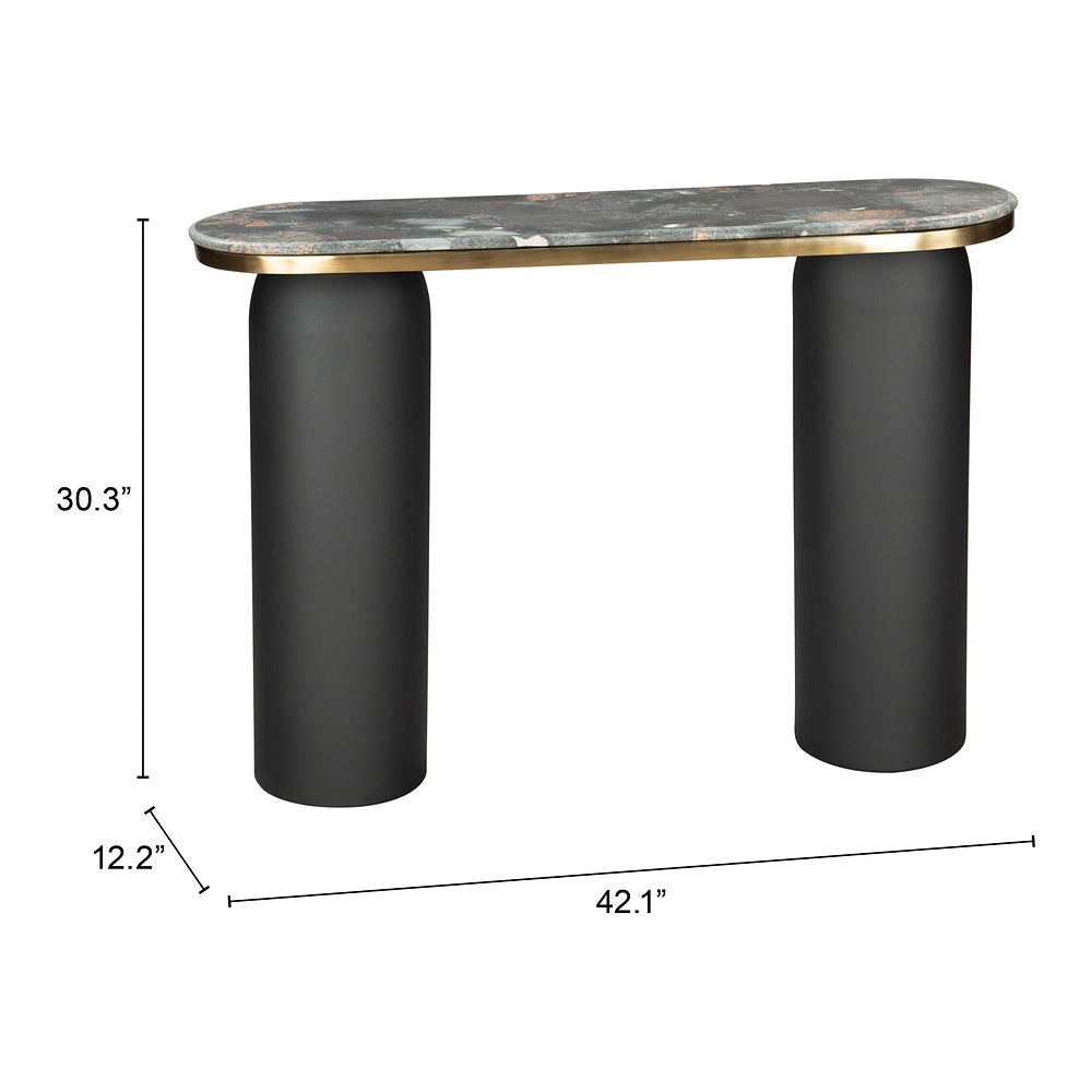 Mesa Consola para Recepción - ZUO LUXOR - Multicolor - Cubierta de Mármol Natural y Estructura de Hierro Electrochapado