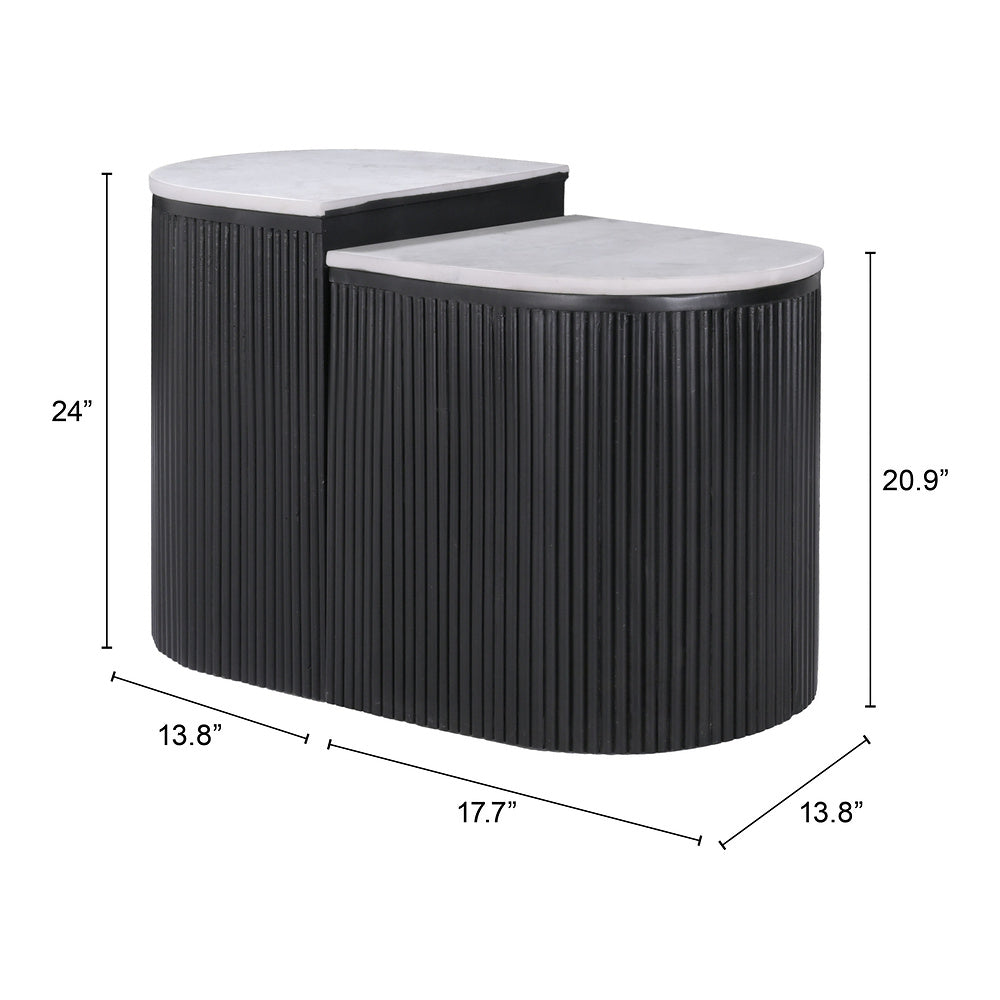 Mesa Auxiliar para Recepción - ZUO ORMARA - Varios Colores - Cubierta de Mármol Natural y Estructura de Madera de Mango