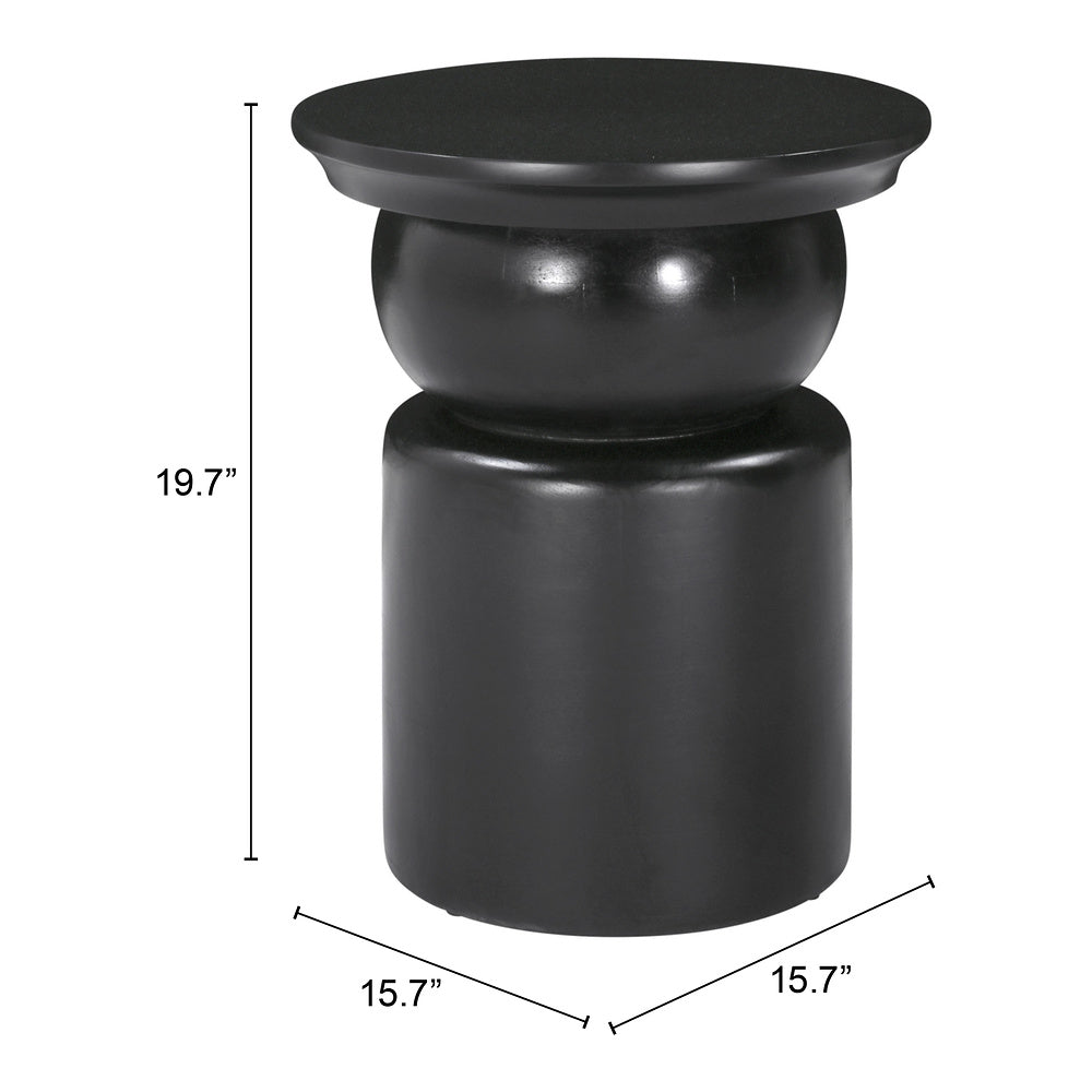 Mesa Auxiliar para Consultorio - ZUO COLOMBO - Negro - Cubierta de Madera de Mango Pintada y Estructura de Madera de Mango