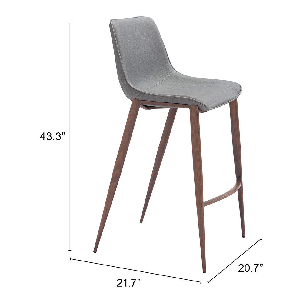 Banco Alto para Bistró - ZUO MAGNUS 53x55 109938 - Varios Colores - Asiento y Respaldo Tapizados en Piel Sintética