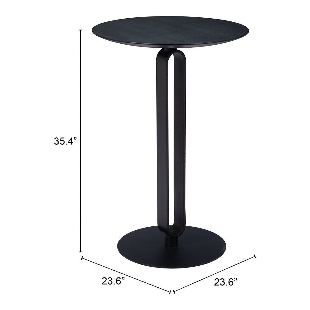Mesa Mostrador para Barra de Hotel - ZUO DERRY - Negro - Cubierta de MDF Símil Madera y Estructura de Acero con Recubrimiento en Polvo