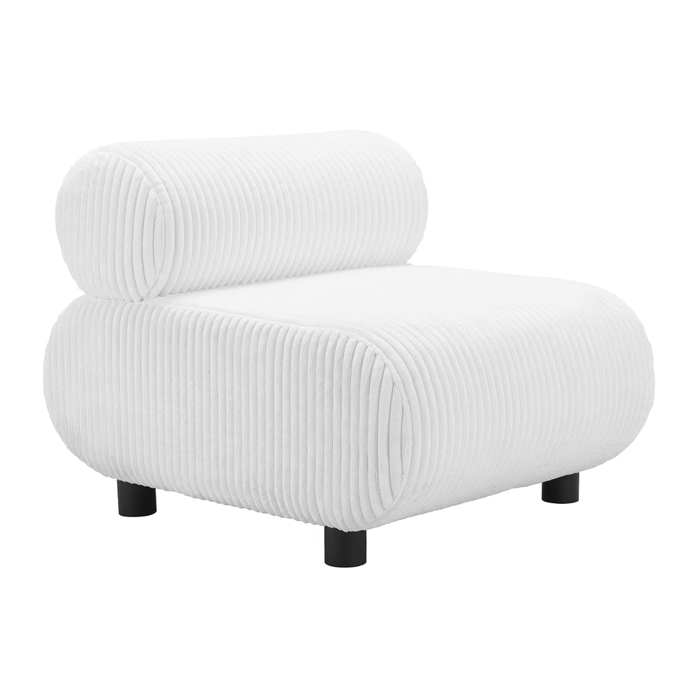 Sillón Ocasional para Área de Descanso - ZUO RAHAT - Blanco - Asiento y Respaldo Tapizados en Pana