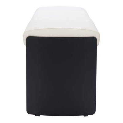 Banca para Comedor de Empresa 2 Plazas - ZUO MUR - Varios Colores - Asiento y Respaldo Tapizados en Piel Sintética - Blanco