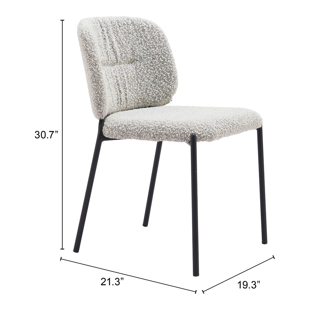 Silla Comercial para Desayunador - ZUO PLAT - Gris - Asiento y Respaldo Tapizados en Tejido Texturizado