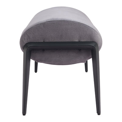 Banca para Vestidor 2 Plazas - ZUO GLATT - Varios Colores - Asiento y Respaldo Tapizados en Tela Tipo Terciopelo - Gris