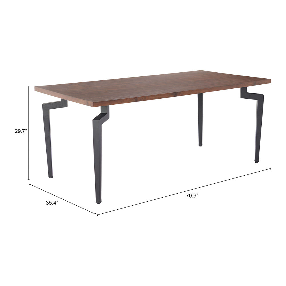 Mesa de Comedor para Desayunador - ZUO KANI - Nogal - Cubierta de MDF Símil Madera y Estructura de Acero con Recubrimiento en Polvo