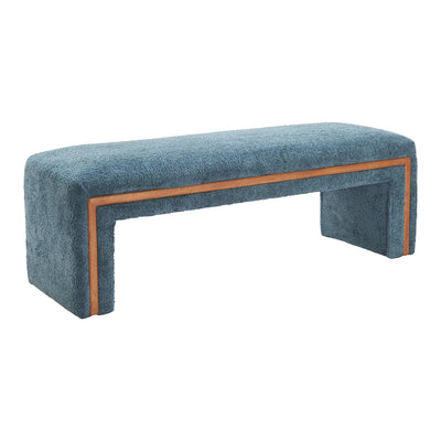 Banca para Andén de Espera 2 Plazas - ZUO SCATOLA - Azul - Asiento y Respaldo Tapizados en Tela Tipo Borrego
