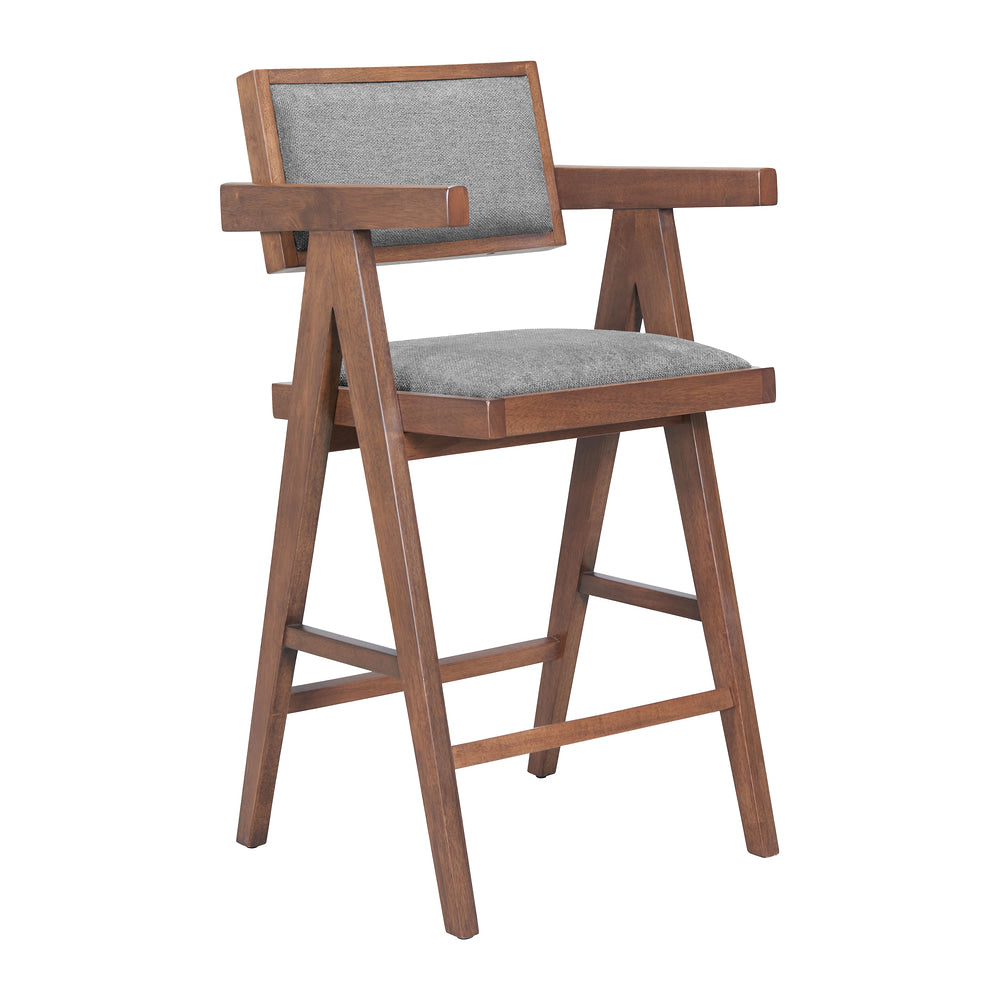 Banco Mostrador para Restaurante - ZUO DELHI - Varios Colores - Asiento y Respaldo Tapizados en Lino Sintético