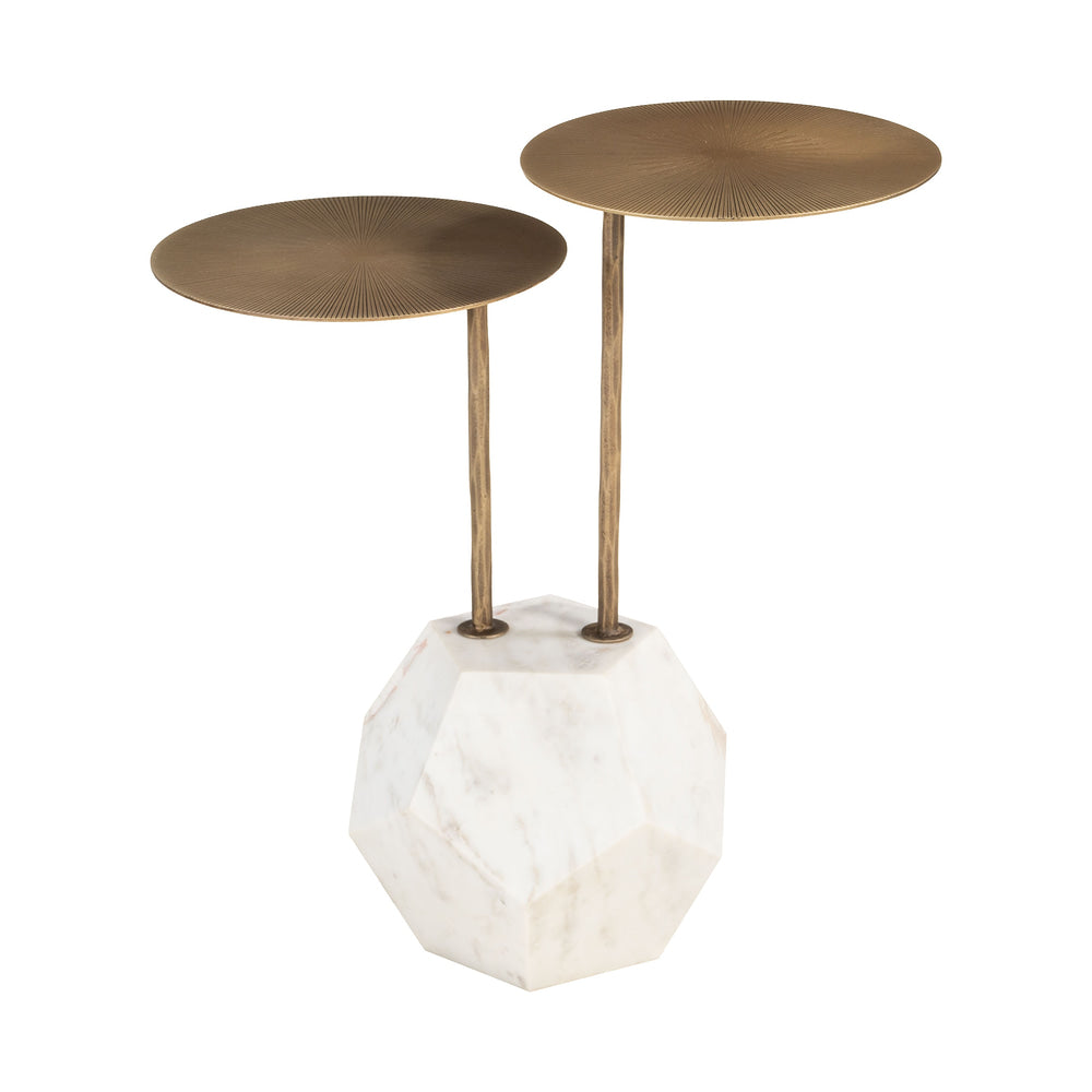 Mesa Auxiliar para Coworking - ZUO ANTEN - Varios Colores - Cubierta de Mármol Natural y Estructura de Hierro Chapado
