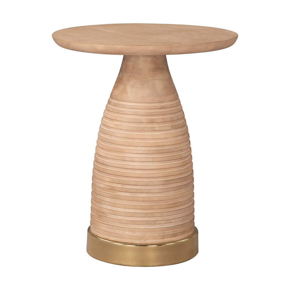 Mesa Auxiliar para Consultorio - ZUO RADIANT - Natural - Cubierta de Mango Macizo y Estructura de Hierro Electrochapado
