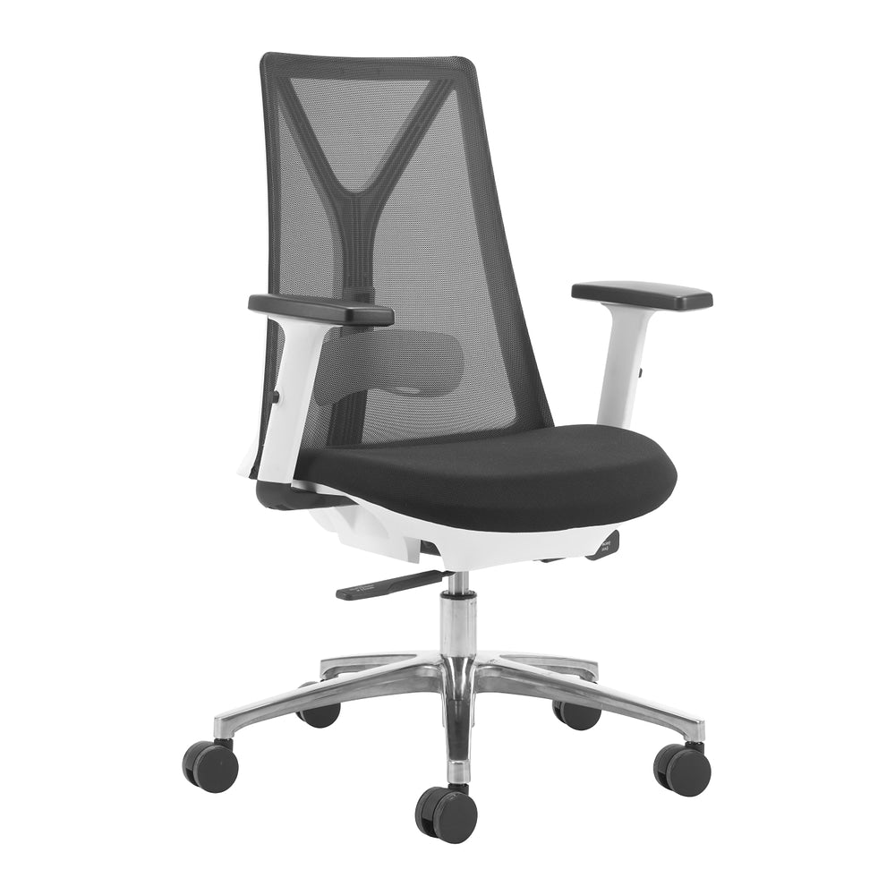 Silla de Oficina Secretarial para Consultorio - ZUO HASSO - Negro - Respaldo en Malla y Asiento Tapizado