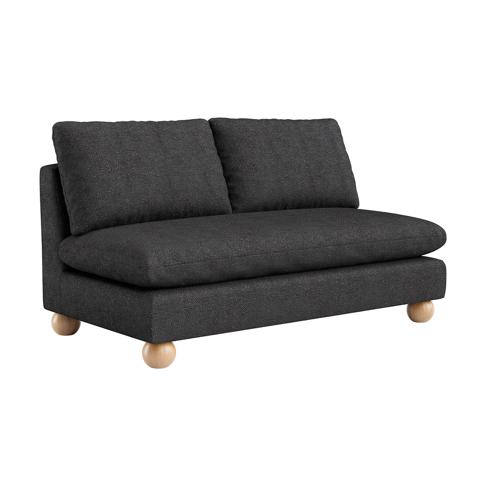 Love Seat para Consultorio 2 Plazas - ZUO MINZE - Negro - Asiento y Respaldo Tapizados en Tejido Texturizado