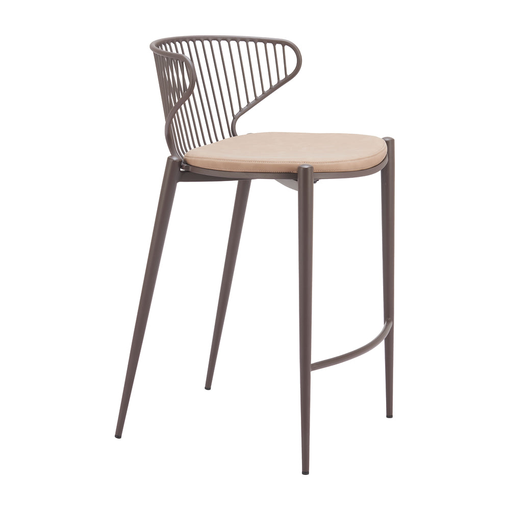 Banco Mostrador para Pub - ZUO SILUES - Varios Colores - Asiento y Respaldo Tapizados en Piel Sintética