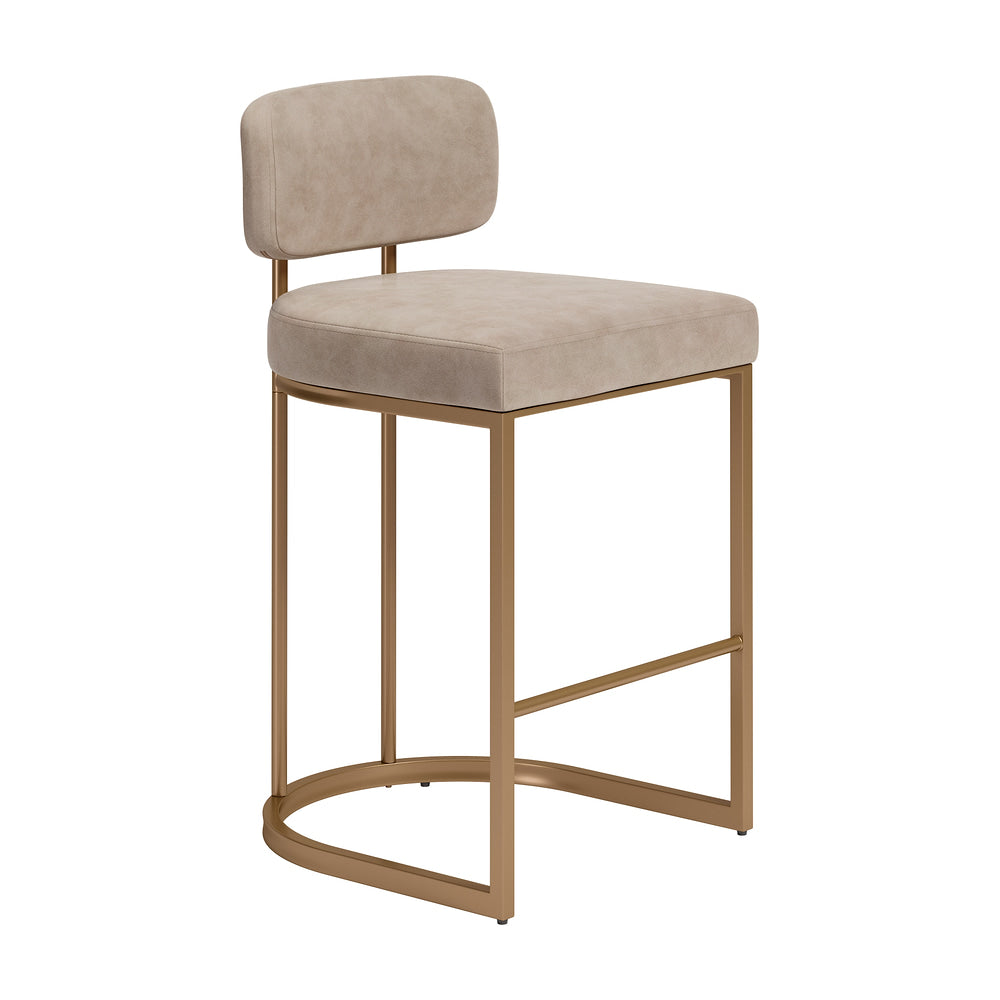 Banco Mostrador para Cantina - ZUO VELAR 47x51 110850 - Varios Colores - Asiento y Respaldo Tapizados en Piel Sintética