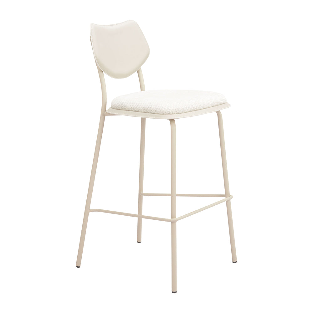 Banco Alto para Barra de Hotel - ZUO ZEAL - Varios Colores - Asiento y Respaldo Tapizados en Piel Sintética