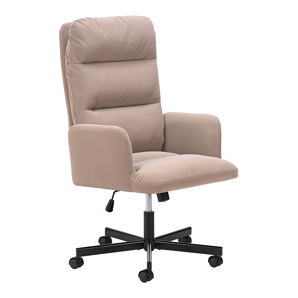 Silla de Oficina Secretarial para Recepción - ZUO SABLE - Varios Colores - Asiento y Respaldo Tapizados en Piel Sintética - Gris