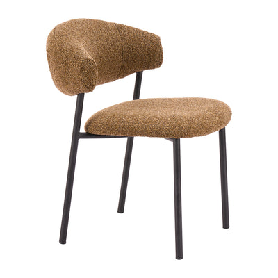 Silla Comercial para Comedor de Empresa - ZUO SEVILLE - Café Corcho - Asiento y Respaldo Tapizados en Tela Tipo Borrego