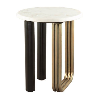 Mesa Auxiliar para Lounge - ZUO ELYN - Multicolor - Cubierta de Mármol y Estructura de Hierro con Recubrimiento en Polvo