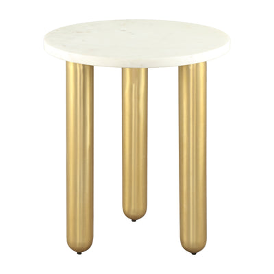 Mesa Auxiliar para Recepción - ZUO AVEN - Varios Colores - Cubierta de Mármol Natural y Estructura de Hierro Electrochapado