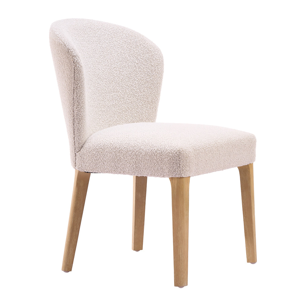 Silla Comercial para Hotel - ZUO MONDSTEIN - Marfil - Asiento y Respaldo Tapizados en Tela Tipo Borrego