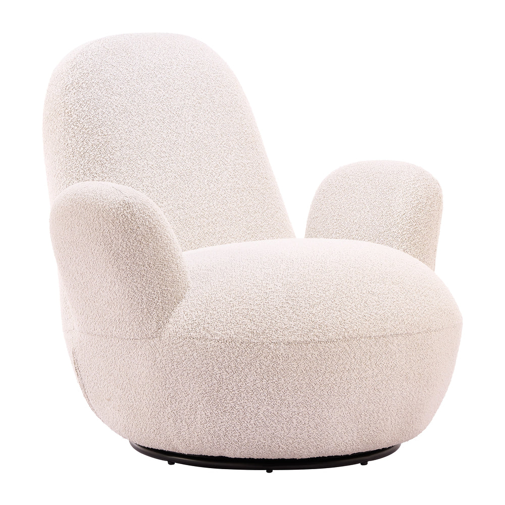 Silla Comercial para Cafetería - ZUO LUNET - Marfil - Asiento y Respaldo Tapizados en Tela Tipo Borrego