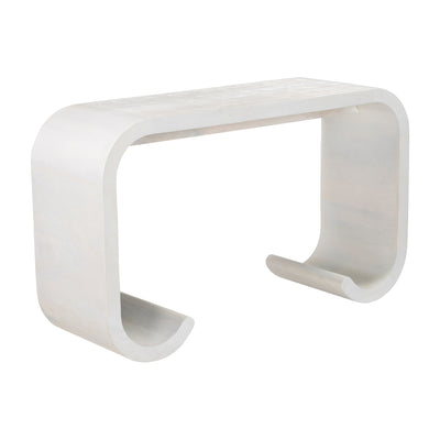 Mesa Consola para Lounge - ZUO DENA - Blanco Decapado - Cubierta de Mango Macizo Decapado y Estructura de Mango Macizo