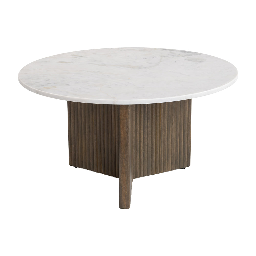 Mesa de Centro para Lounge - ZUO TAILO - Varios Colores - Cubierta de Mármol Natural y Estructura de Mango Macizo