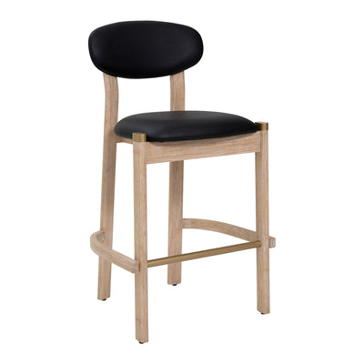 Banco Alto para Restaurante - ZUO RILOU - Varios Colores - Asiento y Respaldo Tapizados en Piel Sintética