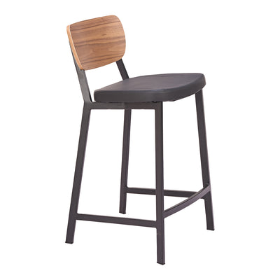 Banco Mostrador para Cafetería - ZUO ARDENNE - Varios Colores - Asiento y Respaldo Tapizados en Piel Sintética