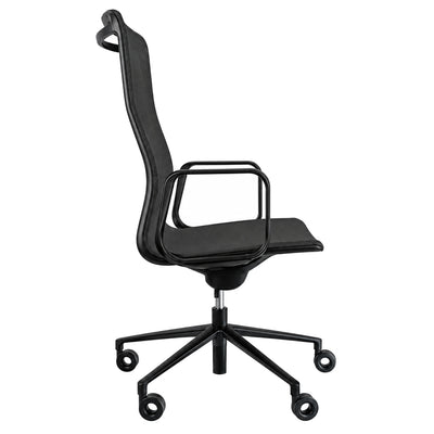 Silla de Oficina Ejecutiva Reclinante - REQUIEZ RAIL RE-3030 - Color Único - 5 Puntas con Respaldo Alto Reclinable y Brazos