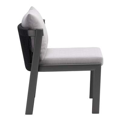 Silla para Cafetería y Jardín - ZUO HORIZON - Gris - Asiento y Respaldo Tapizados con Tela para Exterior