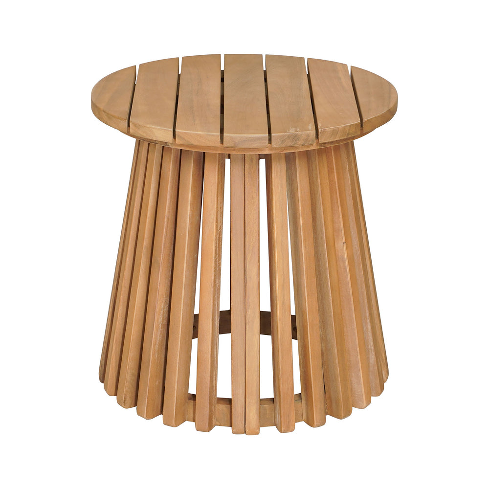 Mesa Auxiliar de Terraza para Zona de Jardín - ZUO ZAHARA - Natural - Estructura y Cubierta en Acacia Maciza