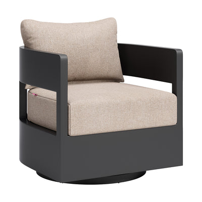 Silla para Terraza y Alberca - ZUO FORET - Negro - Asiento y Respaldo Tapizados con Tela para Exterior