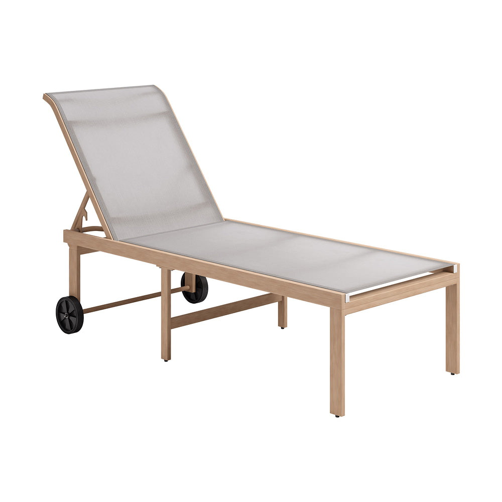 Camastro de Intemperie para Spa - ZUO LETO - Gris - Asiento y Respaldo en Textilene