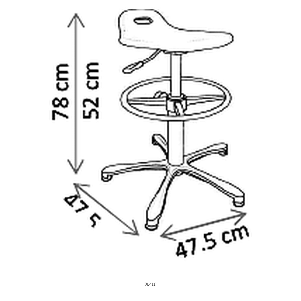 Banco Comercial Industrial Diseño Ergonómico, dibujo tecnico con medidas en centimetros