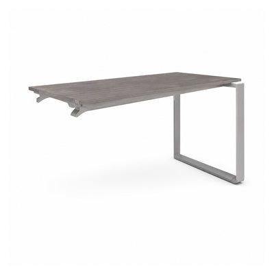 Escritorio de Oficina Configurable en Bateria - VERSA AXIO - Estructura Blanco/gris - 140×60×75 - Posicion Final