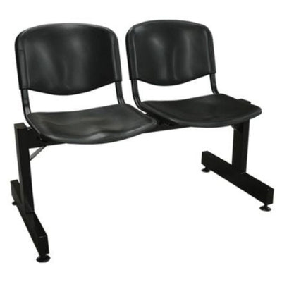 BANCA NOGAL BEAT A-145 2P | Banca Visitante para Sala de Espera Instituciones | 2 Plazas | Polipropileno | Interior  Consultorio Escuela Sala de Espera Recepción Visita Empresas Hospitales Pasillos Banca Aeropuerto