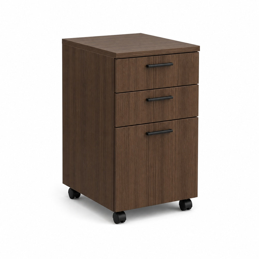 Archivero movil en melamina Grupo Versa Complementos con 2 cajones y 1 gaveta y ruedas, 40x50.5x62