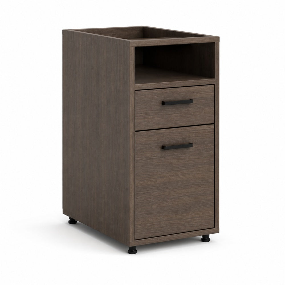 Archivero pedestal en melamina Grupo Versa Complementos con 1 cajon papelero, 1 gaveta y repisa, 40x50x72