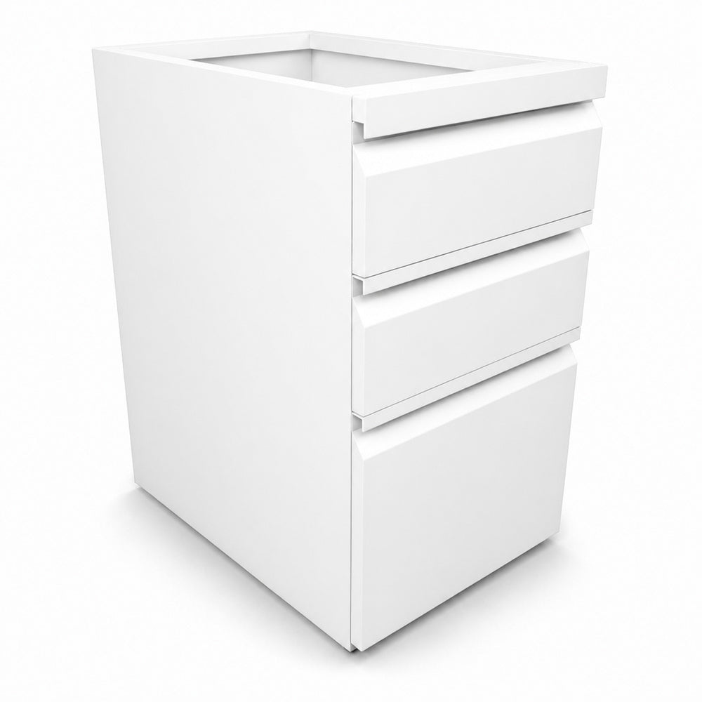 Archivero pedestal metalico Grupo Versa Complementos con 2 cajones y 1 gaveta, cuerpo metalico, frente x altura 37.2x71, estructura blanca