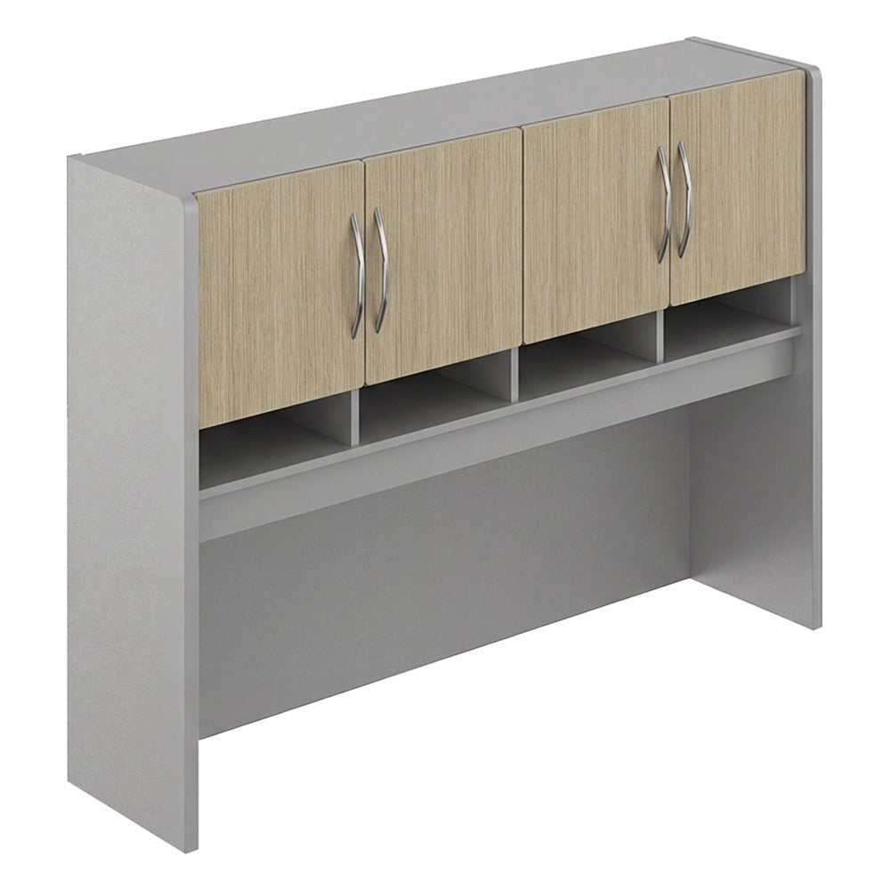 Librero sobre Credenza para Área Administrativa - GEBESA SPAZIO - Frente 148.2 cm - Papelera Sencilla