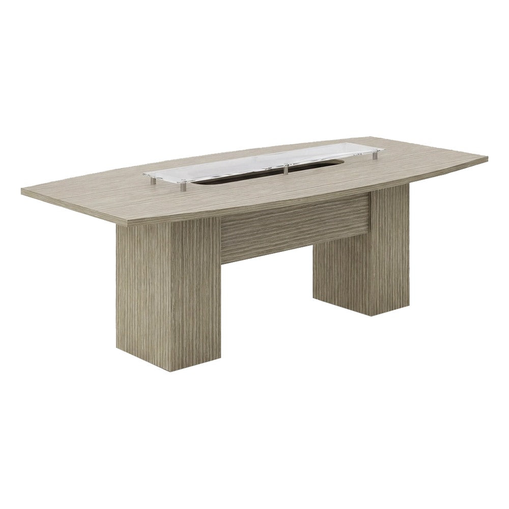 Mesa de Juntas con Vidrio para Sala de Juntas - GEBESA BENTO - Frente 240 cm - Cubierta de MDF y Base de Aglomerado