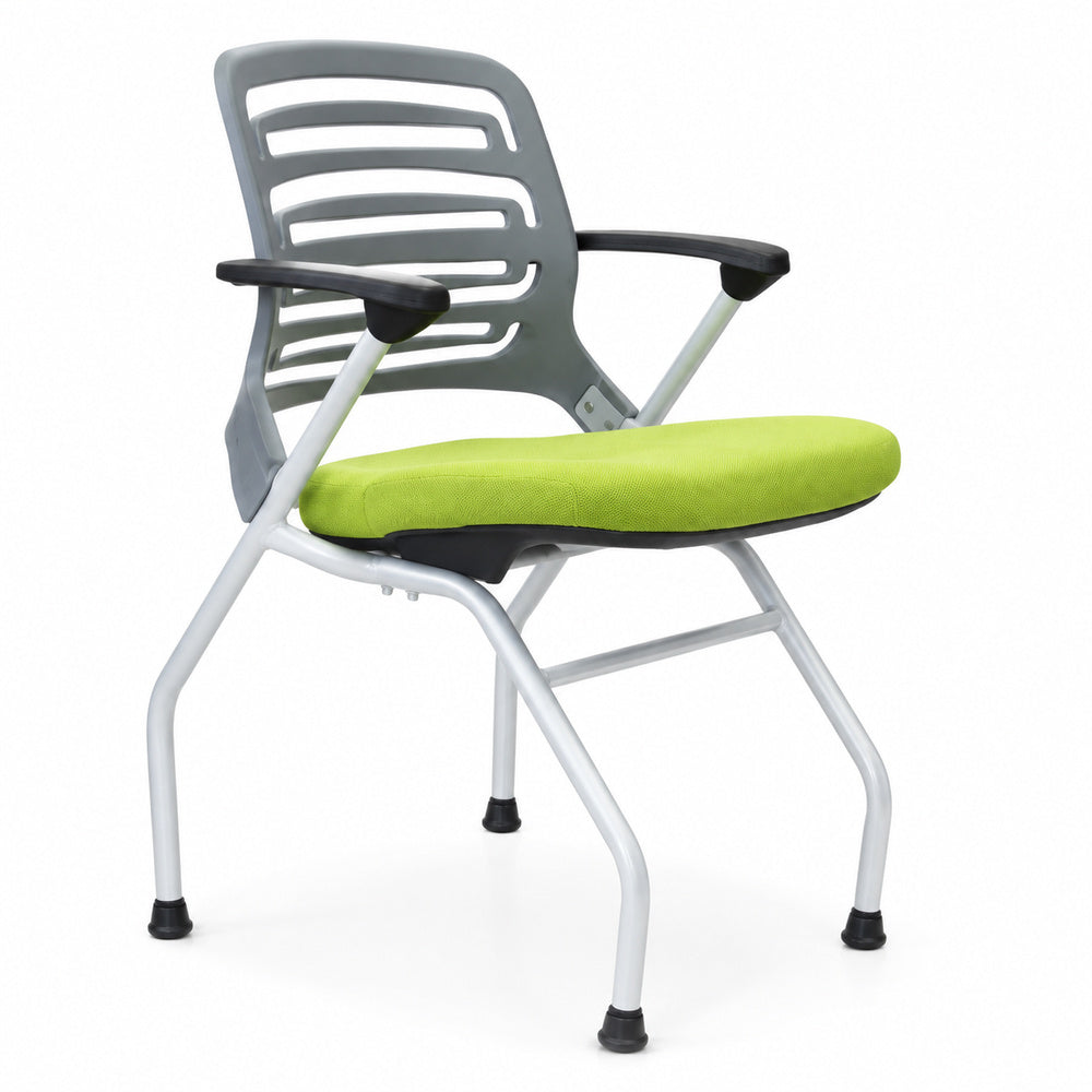 Silla de Capacitación para Auditorio - GEBESA IKA - Verde - Apilable Fija con Asiento Abatible y Estructura Gris