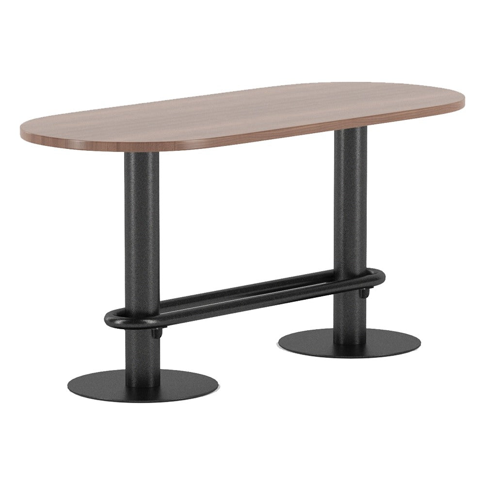 Mesa Ovalada para Comedor de Empresa - GEBESA GRC FRANKIE - Alto 90 cm - Base de Acero