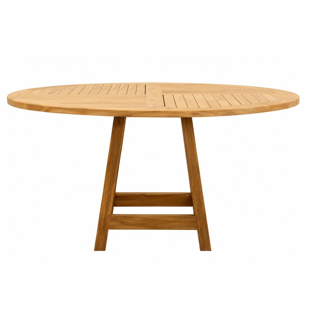 Mesa de Terraza NOGAL BEAT PARQUETE de madera teca en color natural para uso en terraza
