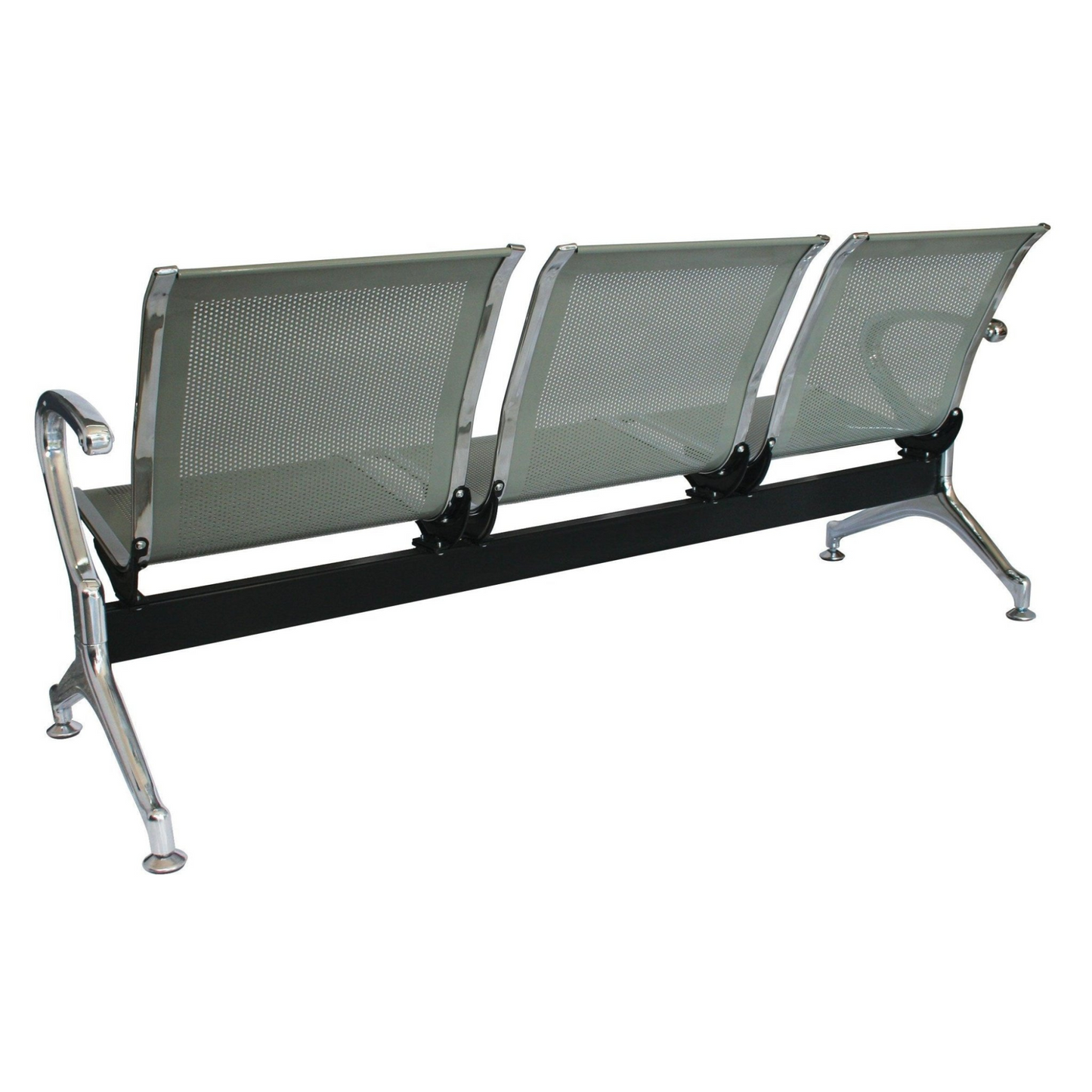 Banca para Sala de Espera Aeropuerto - OFFIHO OHR-2800-3PCR - 3 Plazas - Asiento y Respaldo en Lámina de Acero Troquelado Perforado